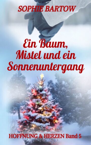 Ein Baum, Mistel und ein Sonnenuntergang